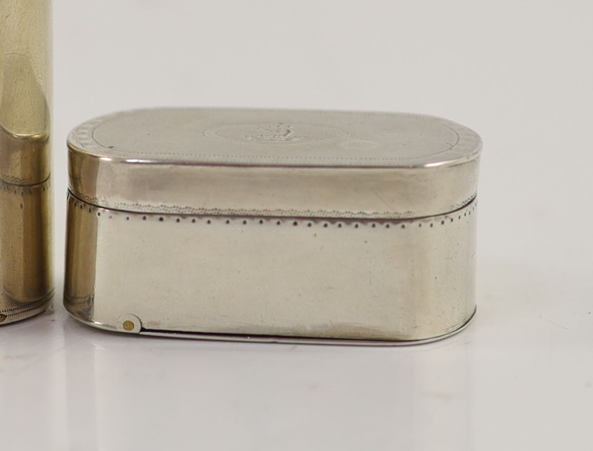 A George III silver oval nutmeg grater, by Thomas Phipps and Edward Robinson